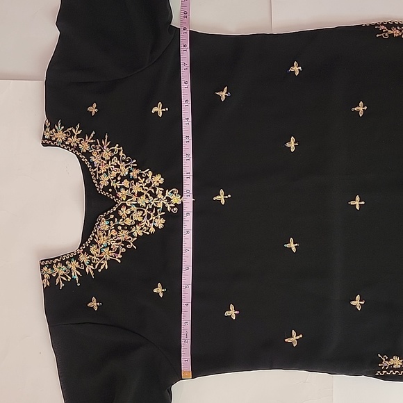 INDIAN EMBROIDERED BLOUSE TOP. SIZE LABEL WAS CUT CHECK THE MEASURES. - Picture 3 of 8